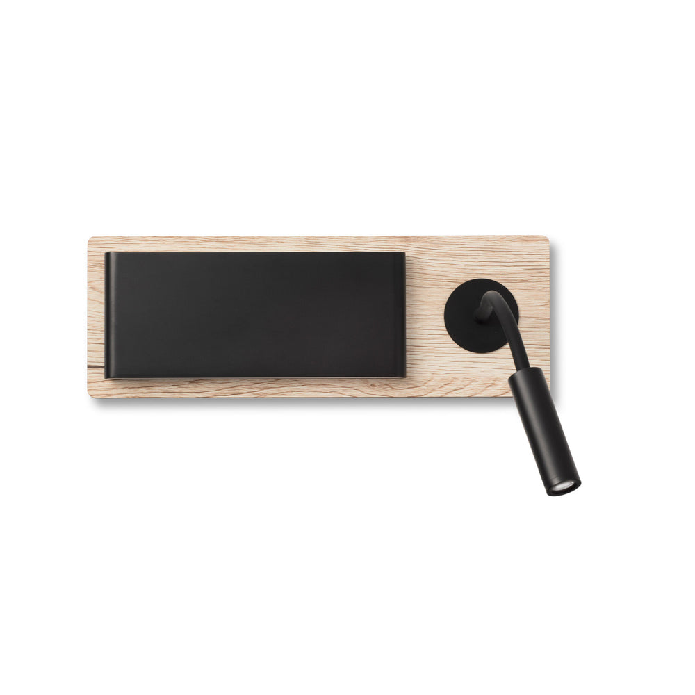 Faro MOOD RCT Black and wood wall lamp with reader 20062