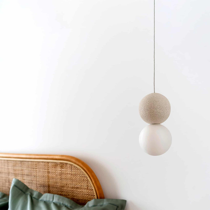 Sulion Creta Lámpara de techo de dos bolos hormigón y vidrio - CRETA 200749