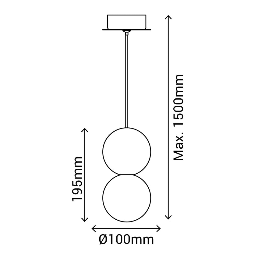 Sulion Creta Lámpara de techo de dos bolos hormigón y vidrio - CRETA 200749