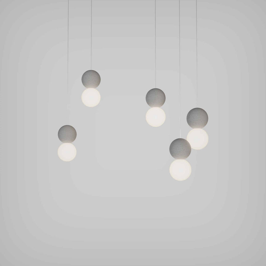 Sulion Creta Lámpara de techo de dos bolos hormigón y vidrio - CRETA 200749