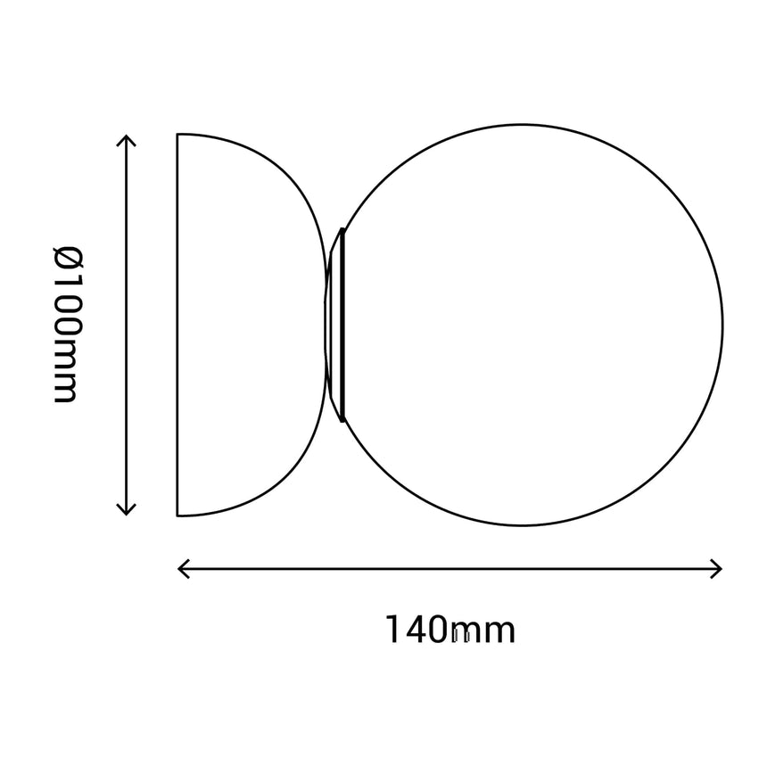Sulion Creta Aplique con base de hormigón y bola de cristal - CRETA 200752