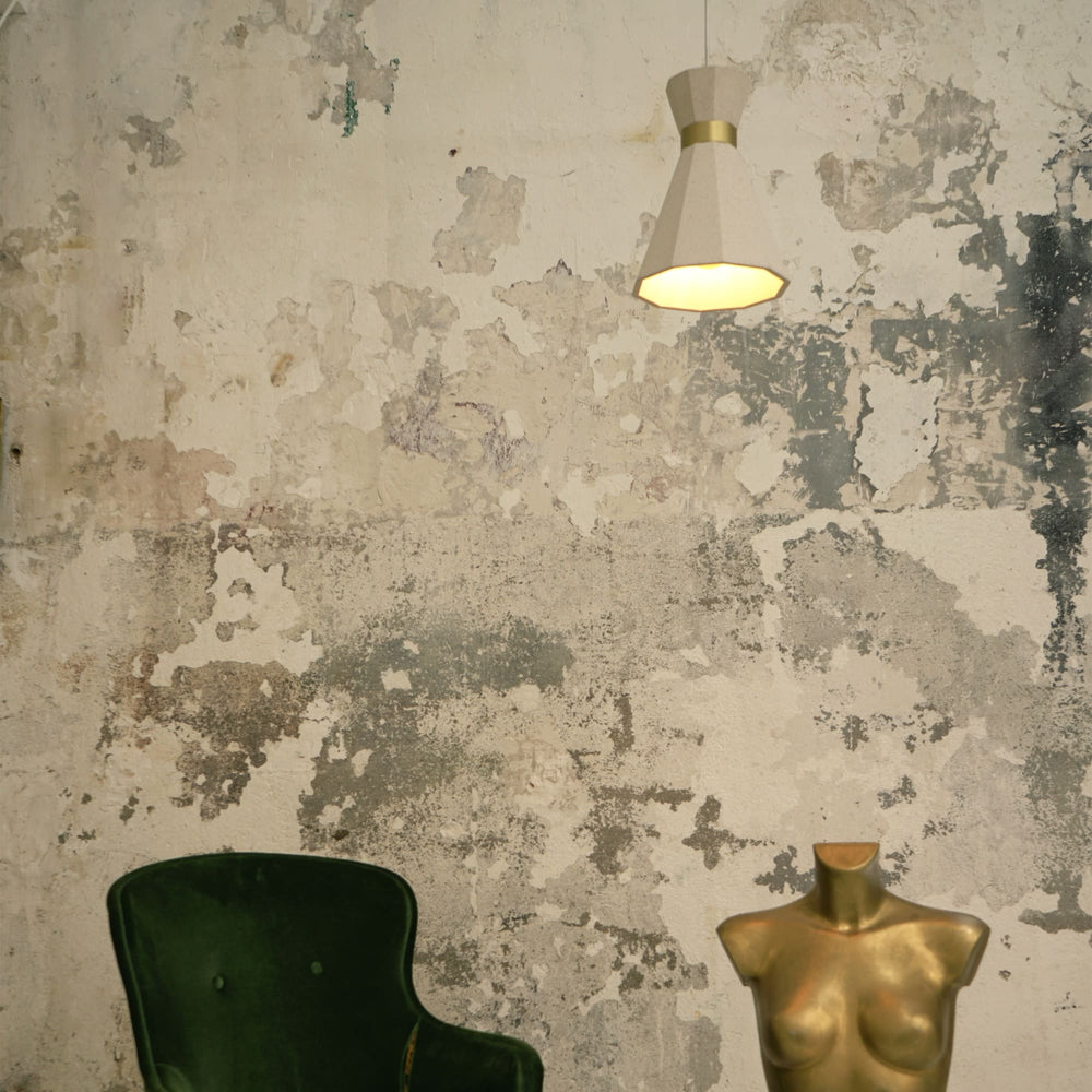 Sulion Zoe Concrete Ceiling Lamp with Gold Band - ZOE 200755