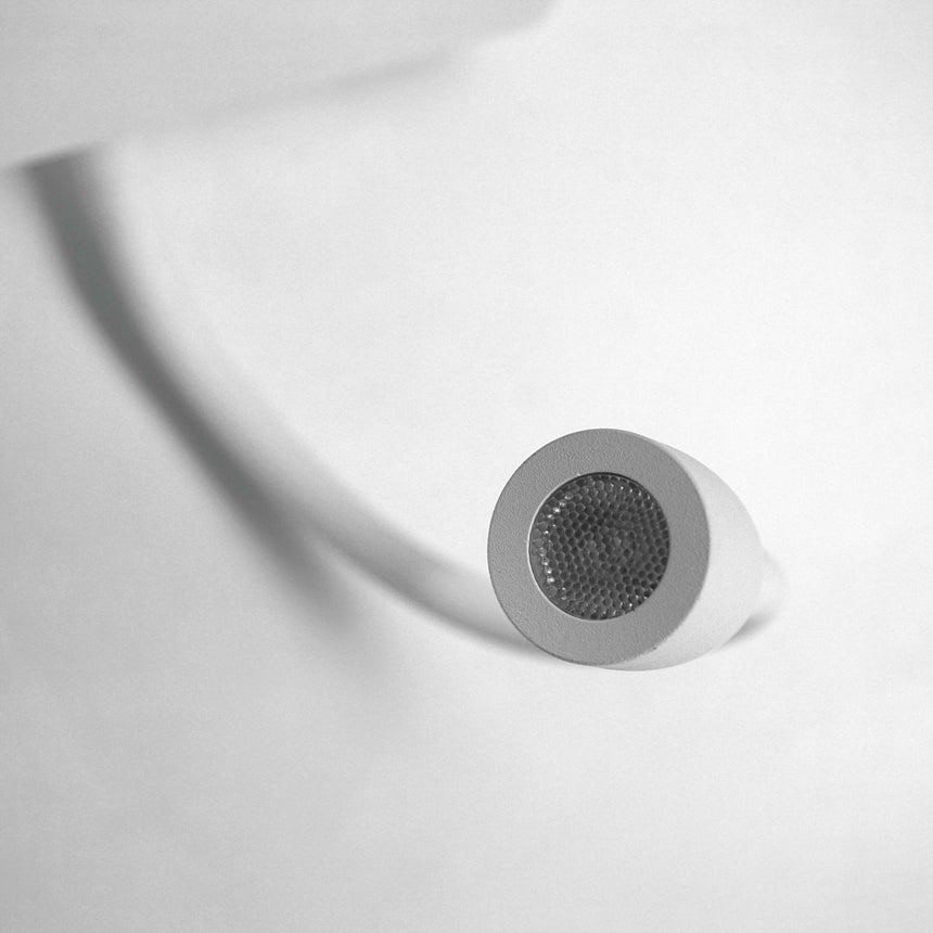 Sulion Nabia Matte white metal wall lamp with natural lampshade - NABIA 200760