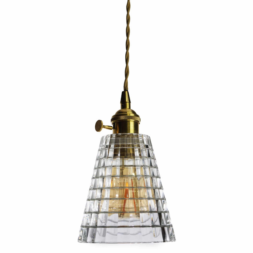 Sulion Ava Textured Glass and Gold Details Ceiling Lamp - AVA 200785