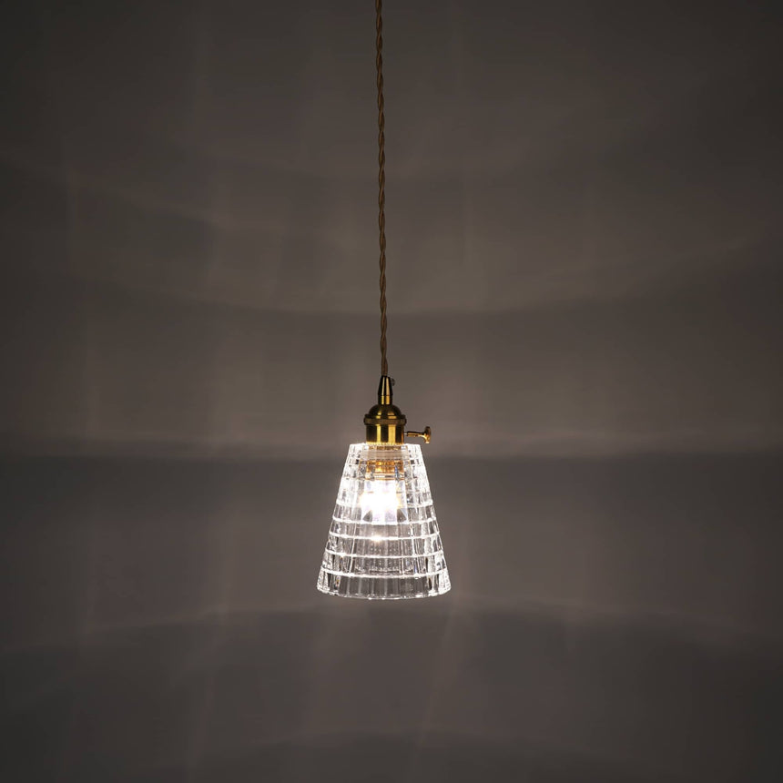 Sulion Ava Textured Glass and Gold Details Ceiling Lamp - AVA 200785