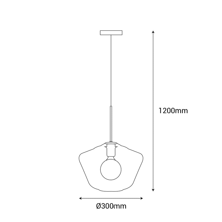 Sulion Astrid Lámpara de techo de vidrio con portalámparas bronce - ASTRID 200789