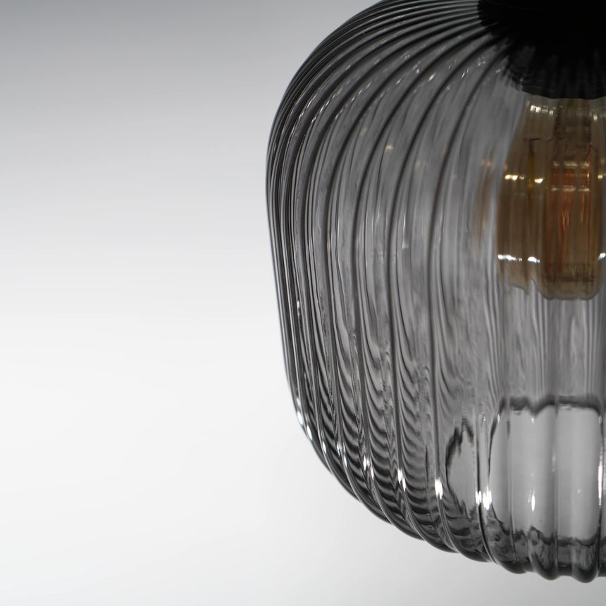 Sulion Garbo Smoked Ribbed Glass Ceiling Lamp - GARBO 200796