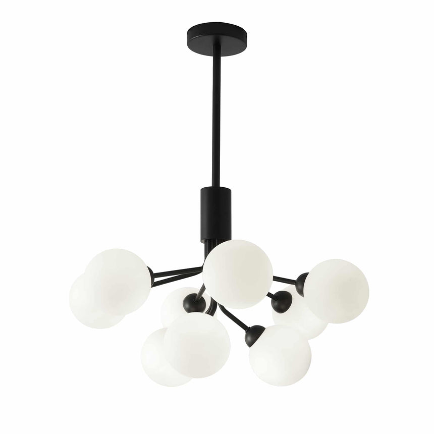 Sulion Musa Lámpara de techo de 9 bolas de vidrio con portalámparas negro MUSA 200947