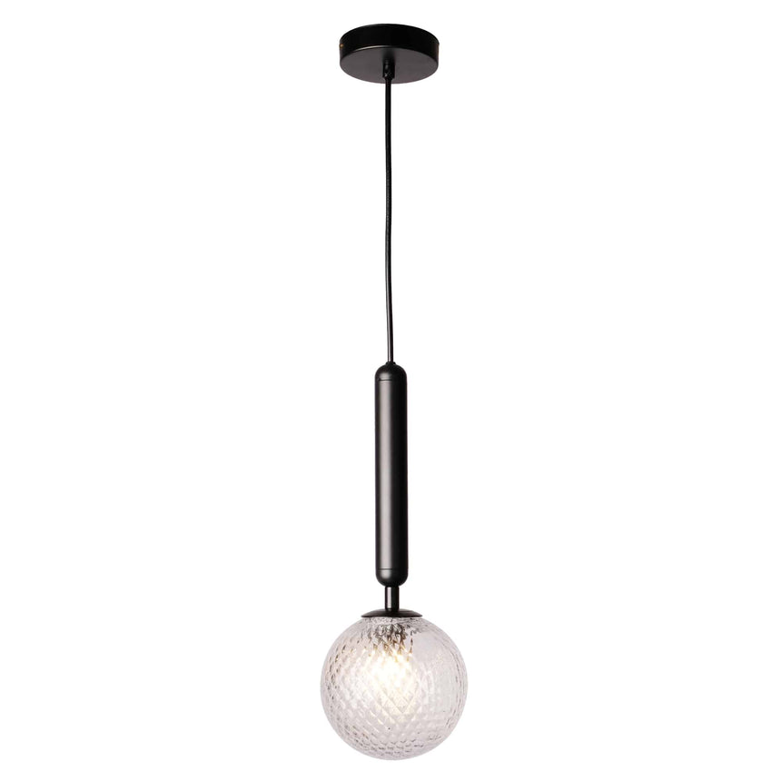 Sulion Musa Ceiling lamp with 1 glass ball and black lamp holder - MUSA 200951