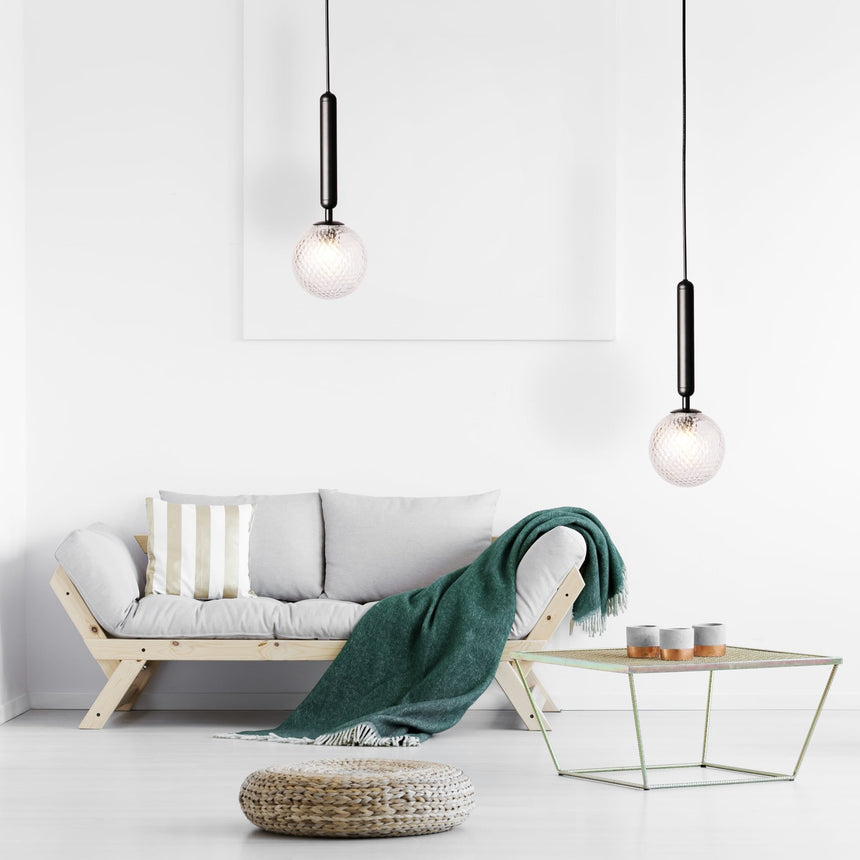 Sulion Musa Ceiling lamp with 1 glass ball and black lamp holder - MUSA 200951