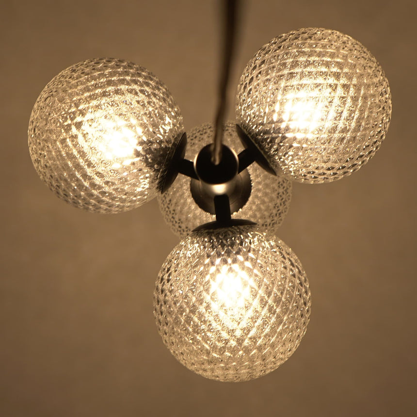 Sulion Musa Lámpara de techo de 4 bolas de vidrio y portalámpras negro - MUSA 200952