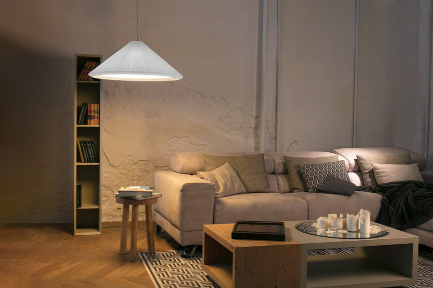 Lámpara de techo colgante Faro Saigon 3 luces E27 Ø70cm blanco — ref. 20117 (2)