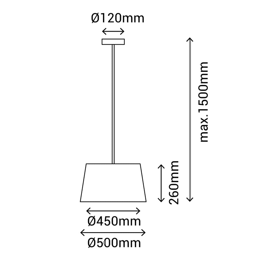 Sulion Ona Lámpara de techo de tela gris 50cm - ONA 201220