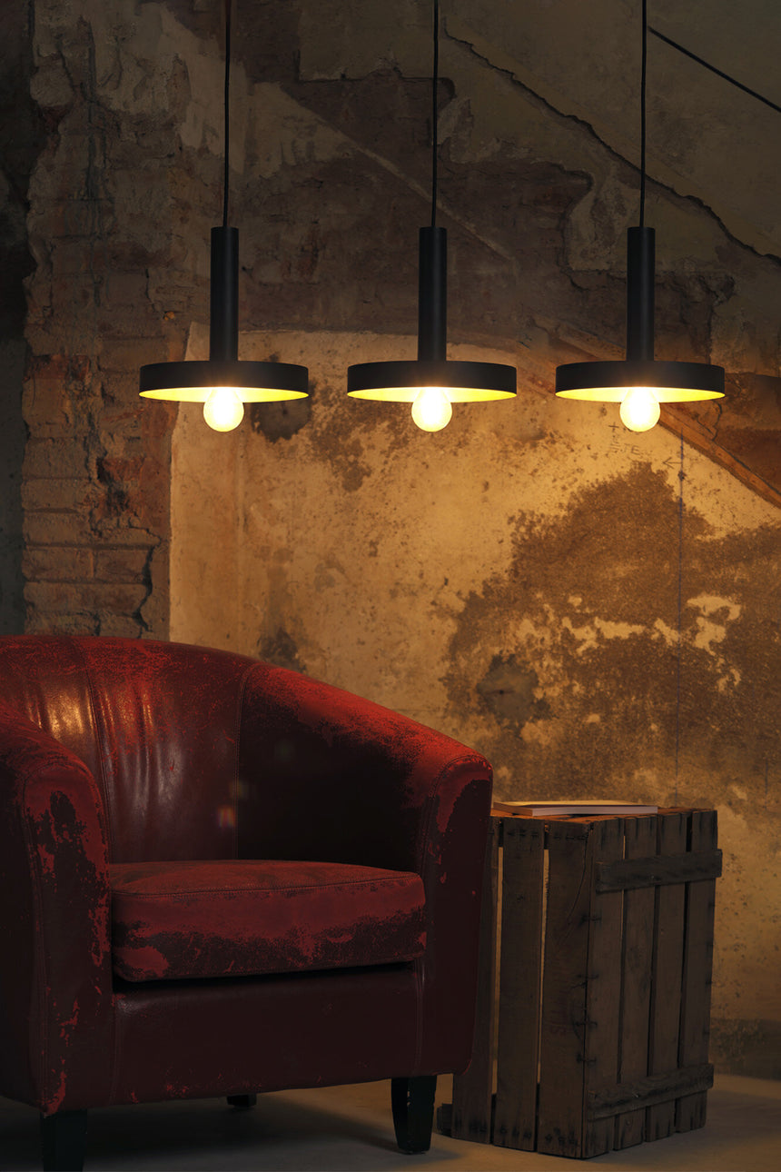 Faro WHIZZ 3-Light Black/Gold Pendant Light 20160-3L