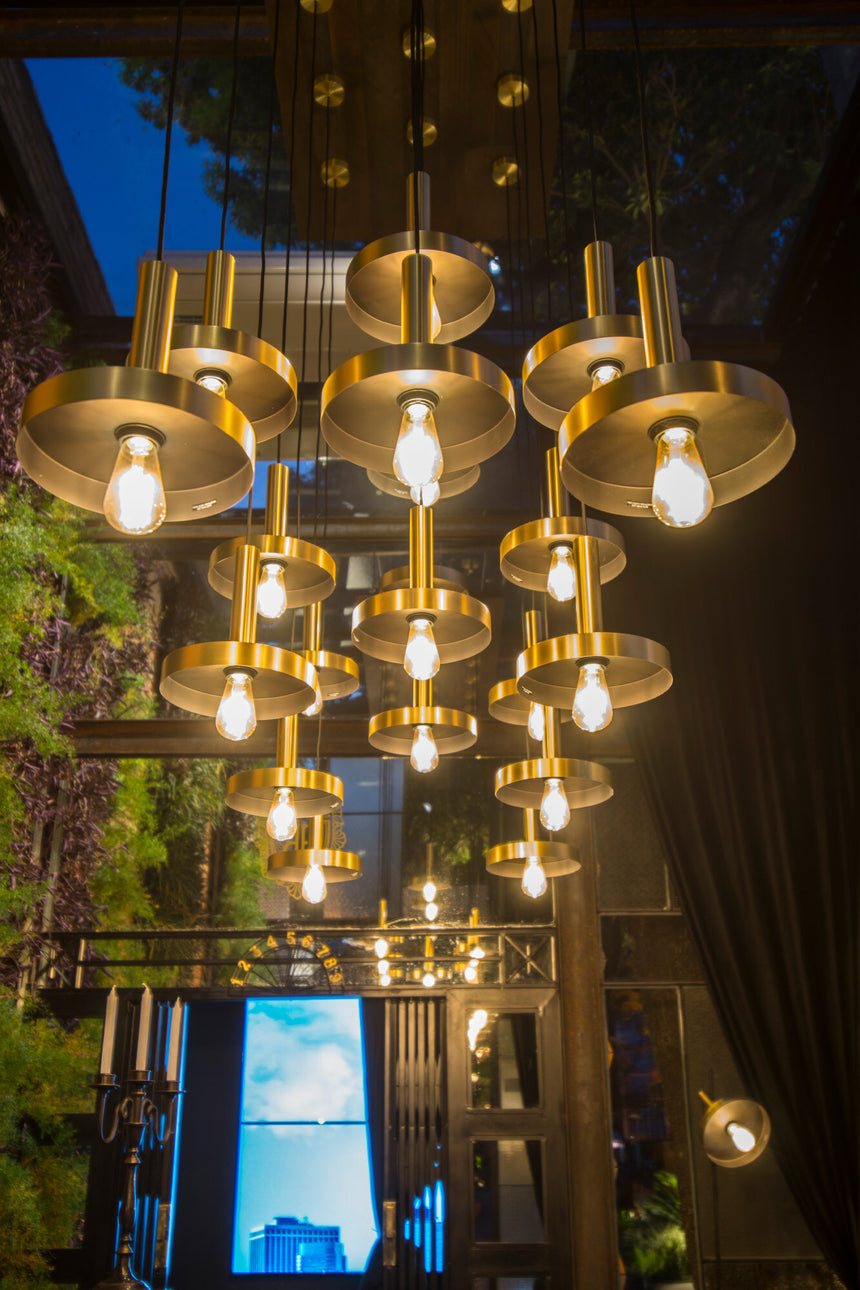 Faro WHIZZ Pendant Ceiling Light Satin Gold and Black 20161