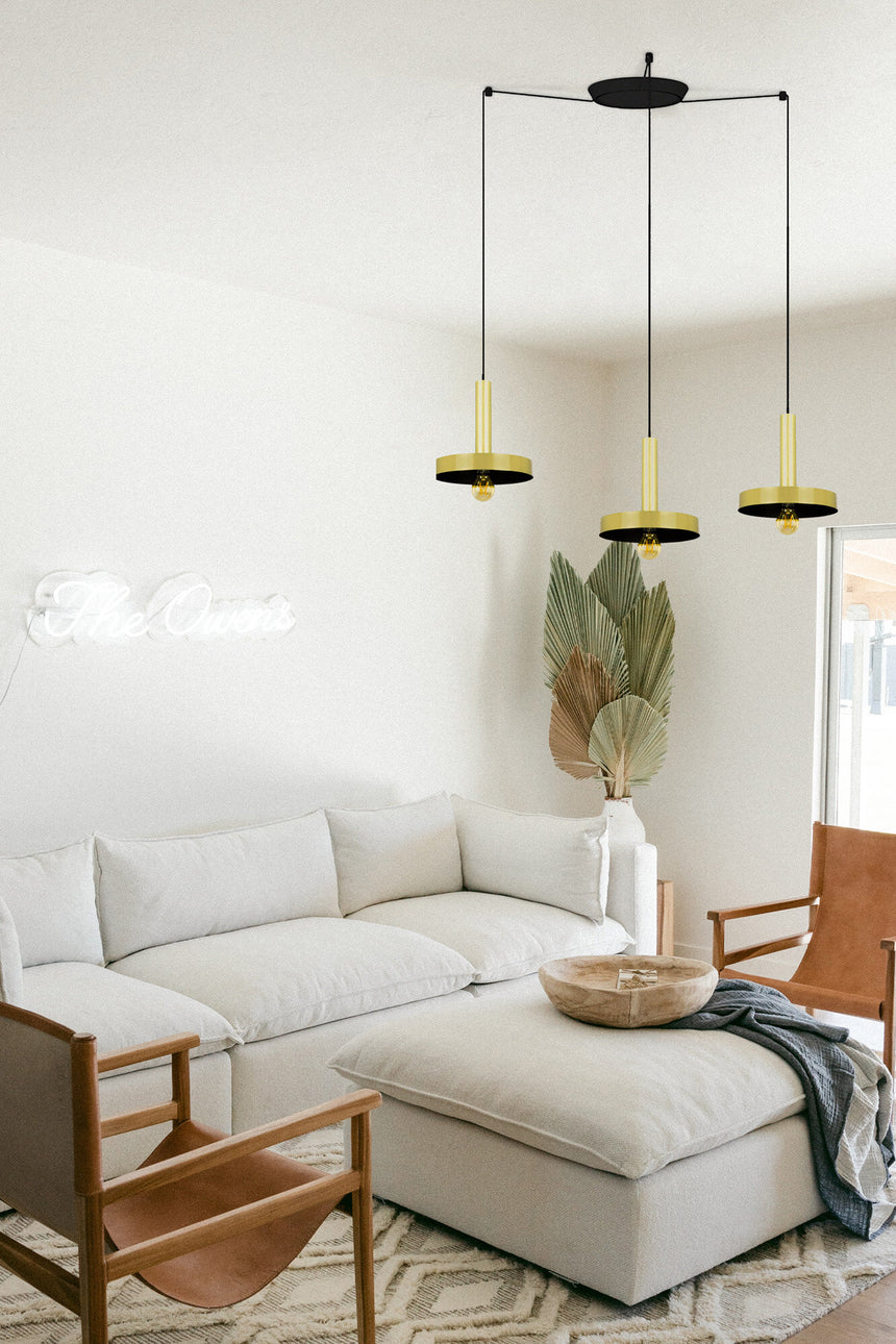 Faro WHIZZ 3-Light Gold/Black Pendant Light 20161-3L