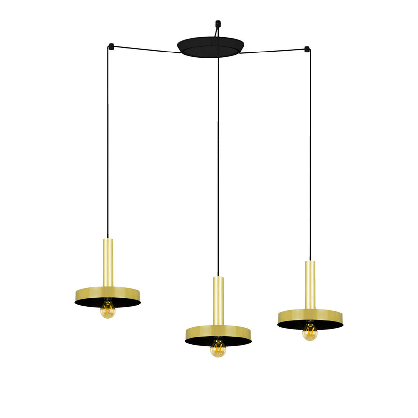Faro WHIZZ 3-Light Gold/Black Pendant Light 20161-3L