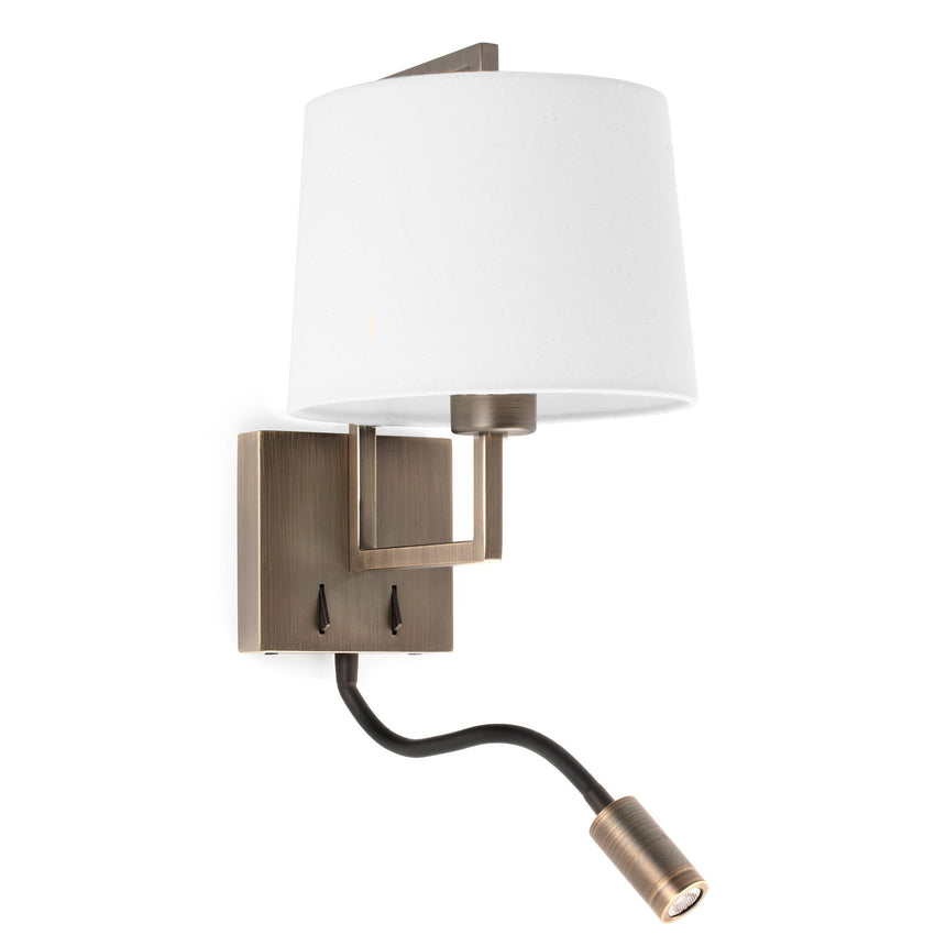 Faro FRAME Matte old gold/white wall lamp with LED reader 20173-01