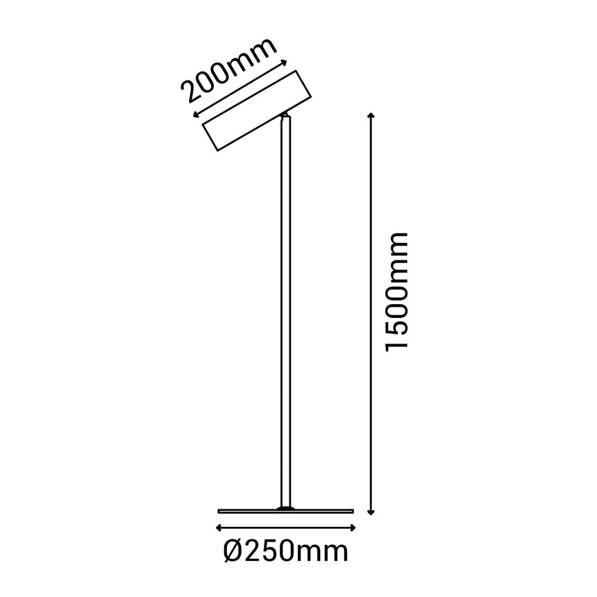 Sulion Milan Lámpara de pie de metal en acabado negro arenado - MILAN 201909