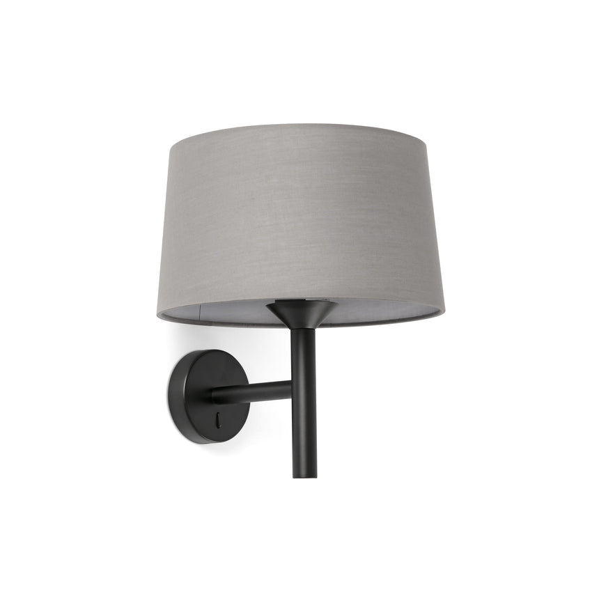 Lámpara de pared aplique Faro Windsor E27 LED negro y gris 20221-129