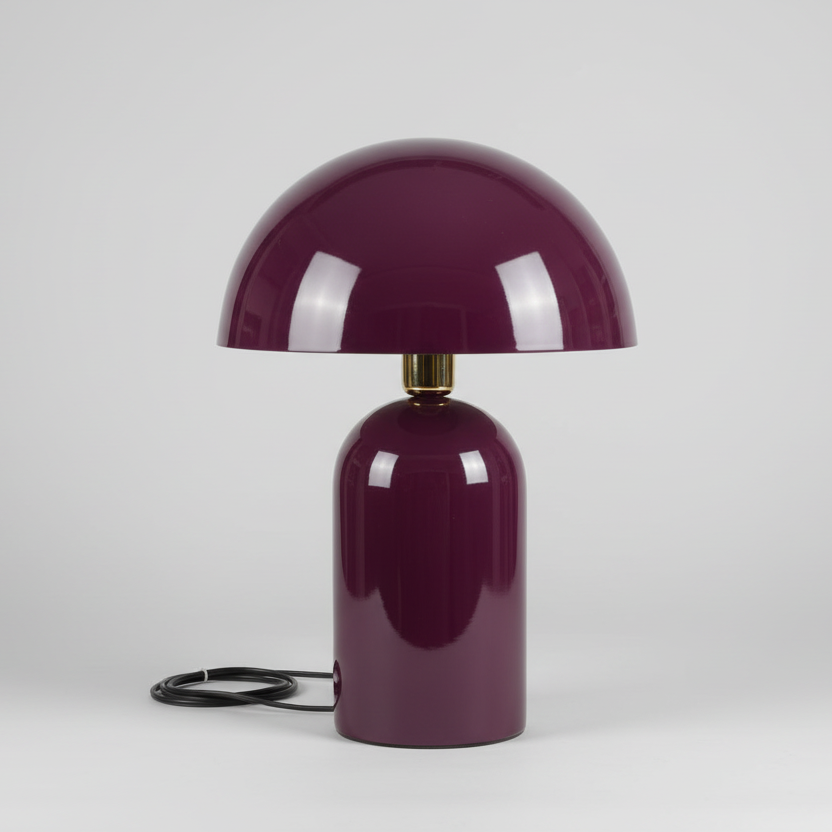 Lámpara de sobremesa burdeos metal Camacho 67730