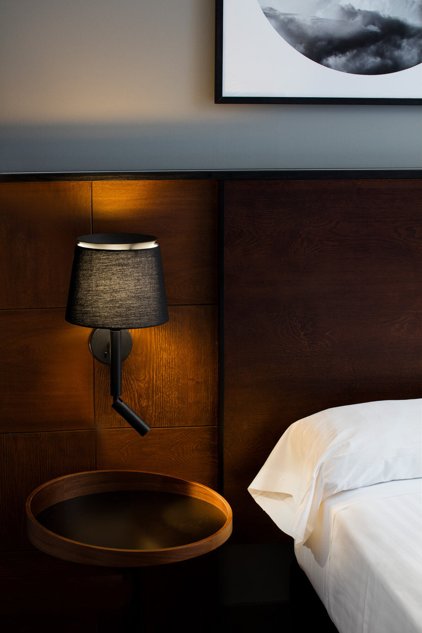 Faro SAVOY Wall lamp with reader black/black 20303-93