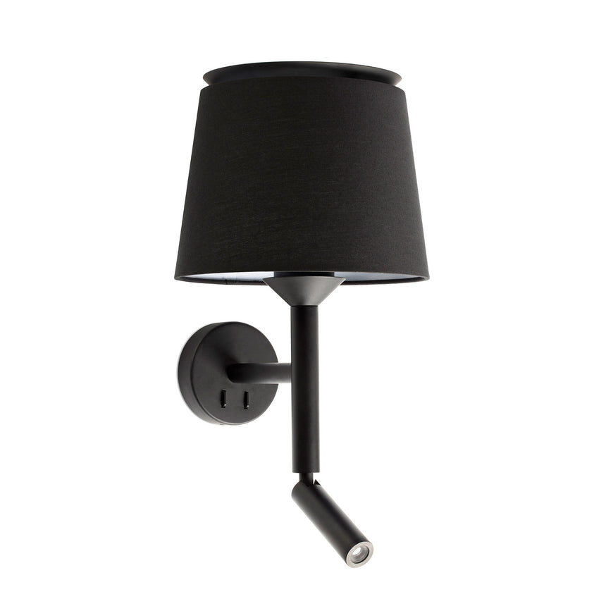 Faro SAVOY Wall lamp with reader black/black 20303-93