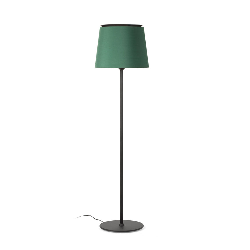 Lámpara de pie salón Faro Savoy E27 negro y verde — ref. 20307-87 (1)