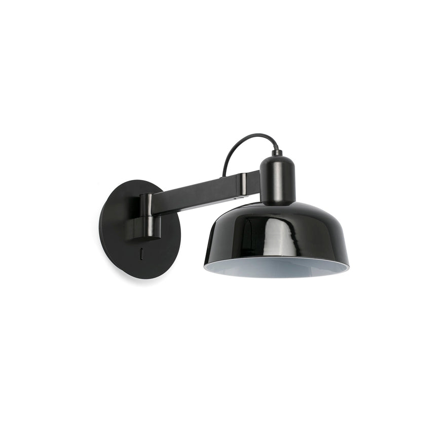 Lámpara de pared aplique Faro Tatawin cristal con brazo E27 negro — ref. 20342-117 (1)