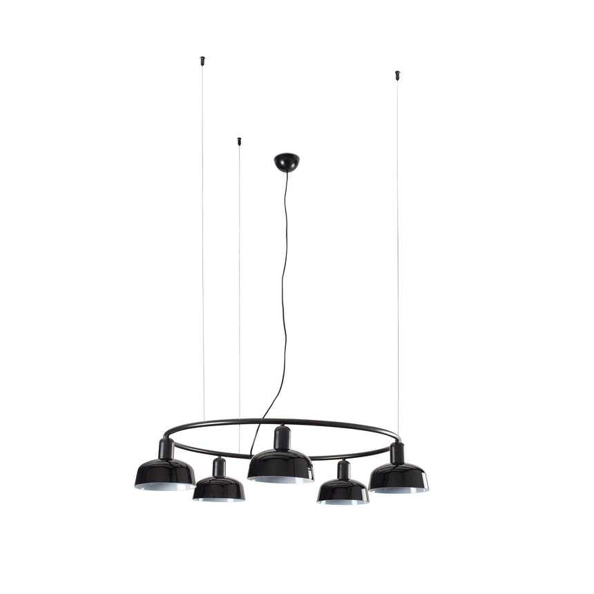 Lámpara de techo colgante Faro Tatawin E27 LED negro 20343-117-5L