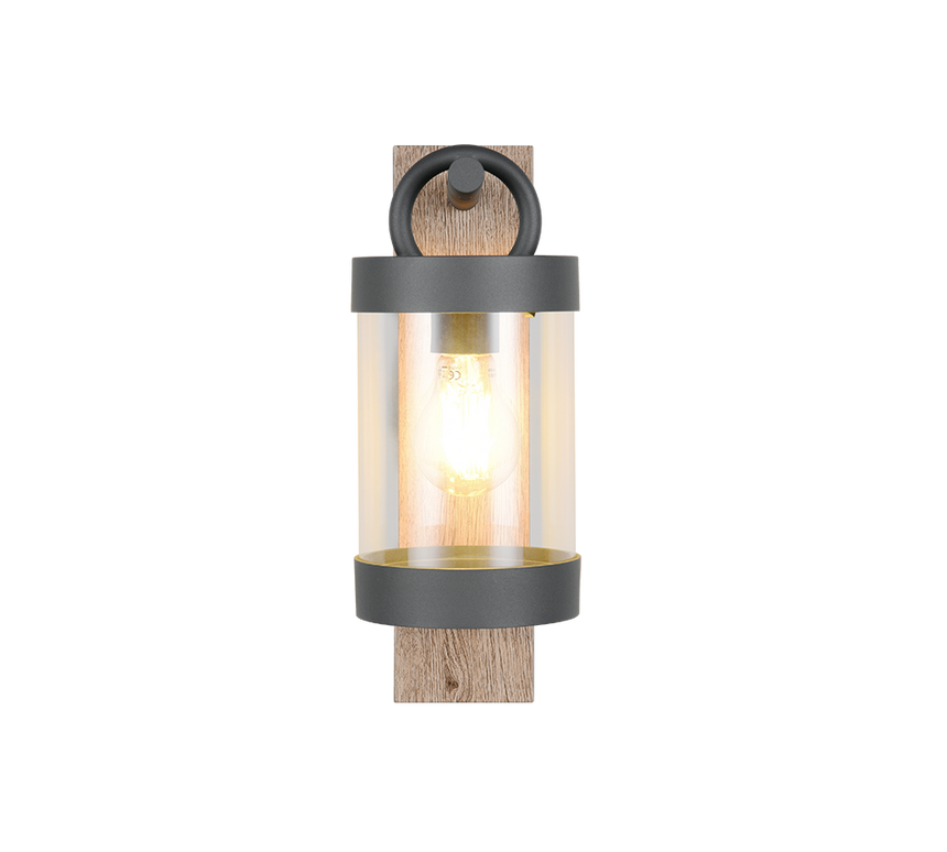 Aplique de exterior Trio Sambesi imitación madera sensor crepuscular IP44 33cm 204160135 - vista 2