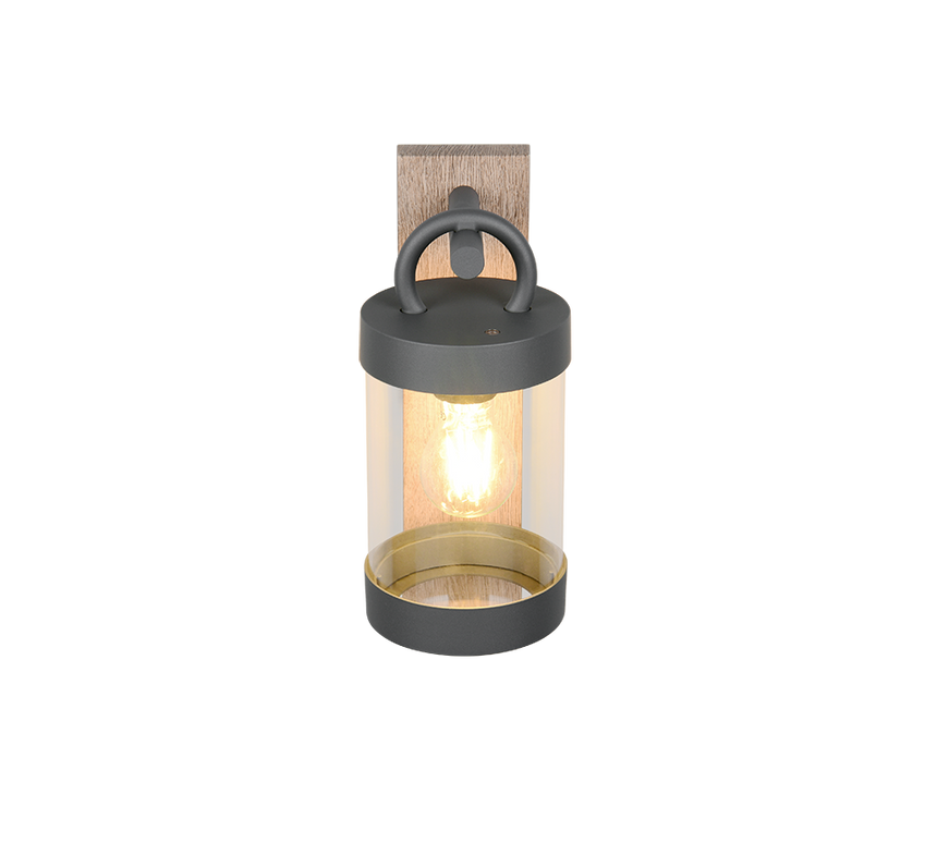 Aplique de exterior Trio Sambesi imitación madera sensor crepuscular IP44 33cm 204160135 - vista 4