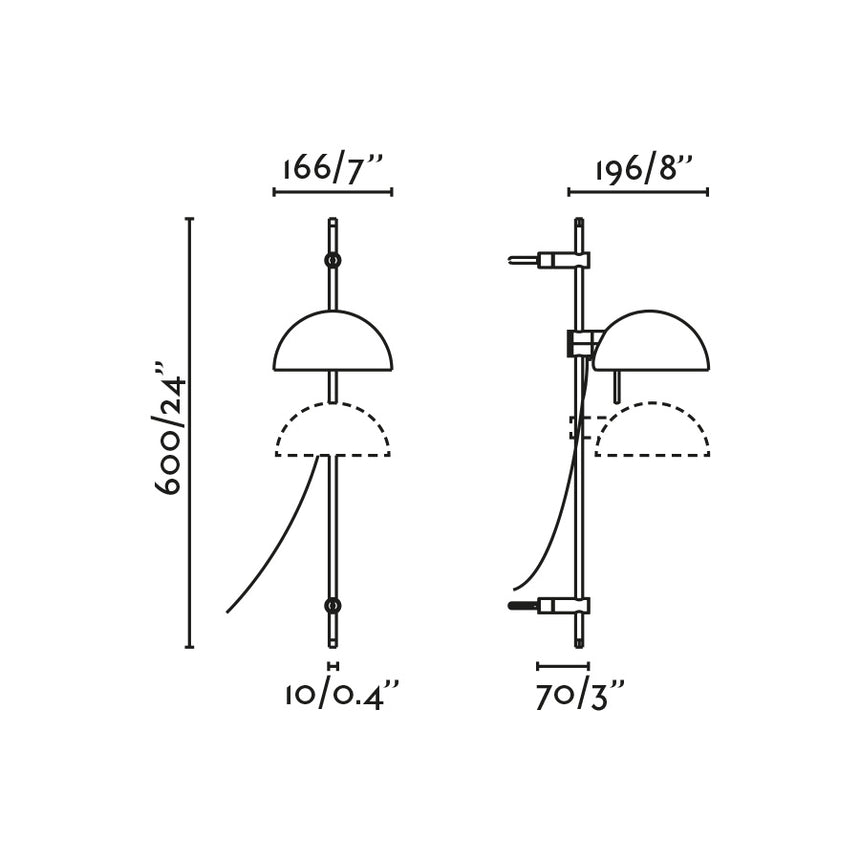 Lámpara de pared aplique Faro Matilda E14 LED granate 20510-138 - imagen 3