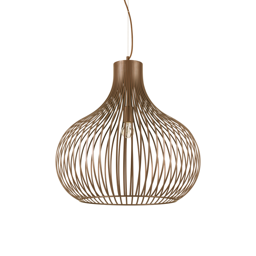 Lámpara colgante Ideal Lux Onion marrón café 60W Ø59,5cm 205311