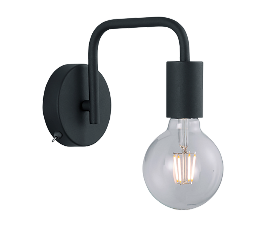 Trio Diallo Black Mat Metal Wall Light 208070132