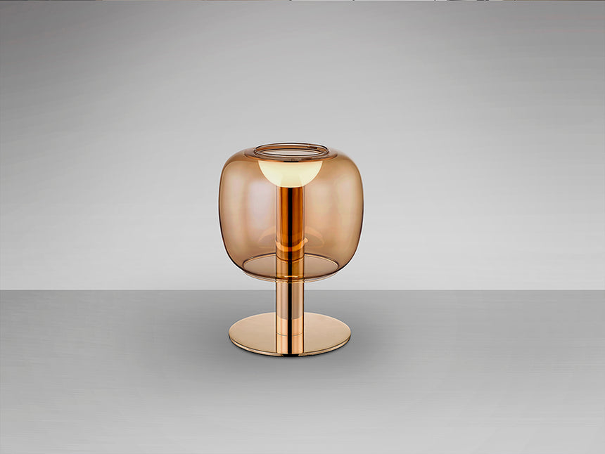 Lámpara de sobremesa Schuller Icon LED oro brillo y ambar cristal soplado 3000K 20cm 209229 - imagen 4