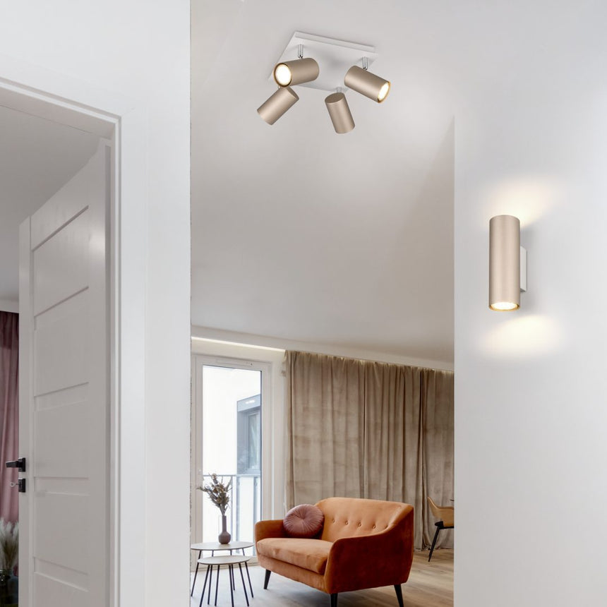 Aplique de pared Trio Marley 2 luces marrón café arriba y abajo 212400265 - vista 6