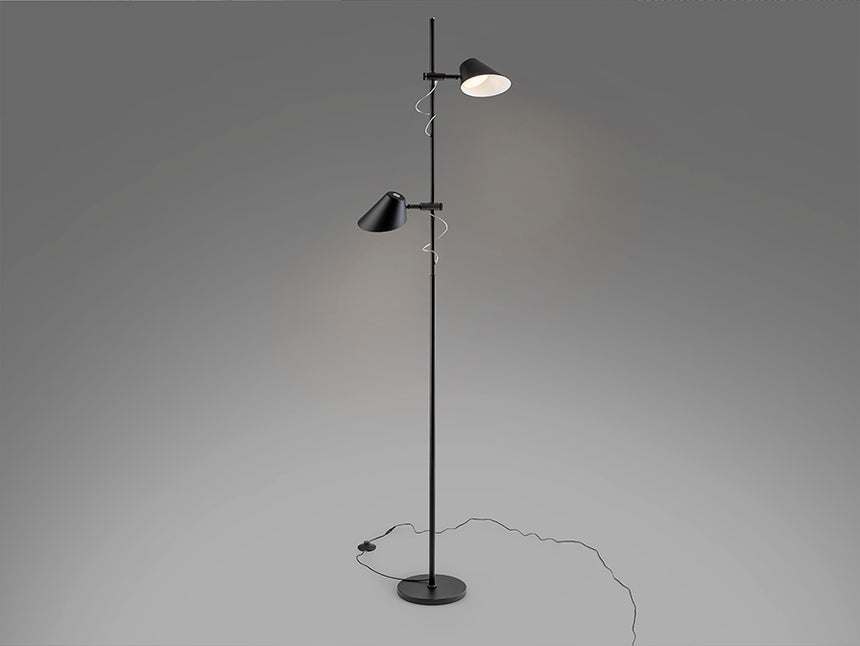 Lámpara de pie de salón Schuller Esino LED 2 luces negro CCT orientable con mando 184cm 215572 - imagen 5