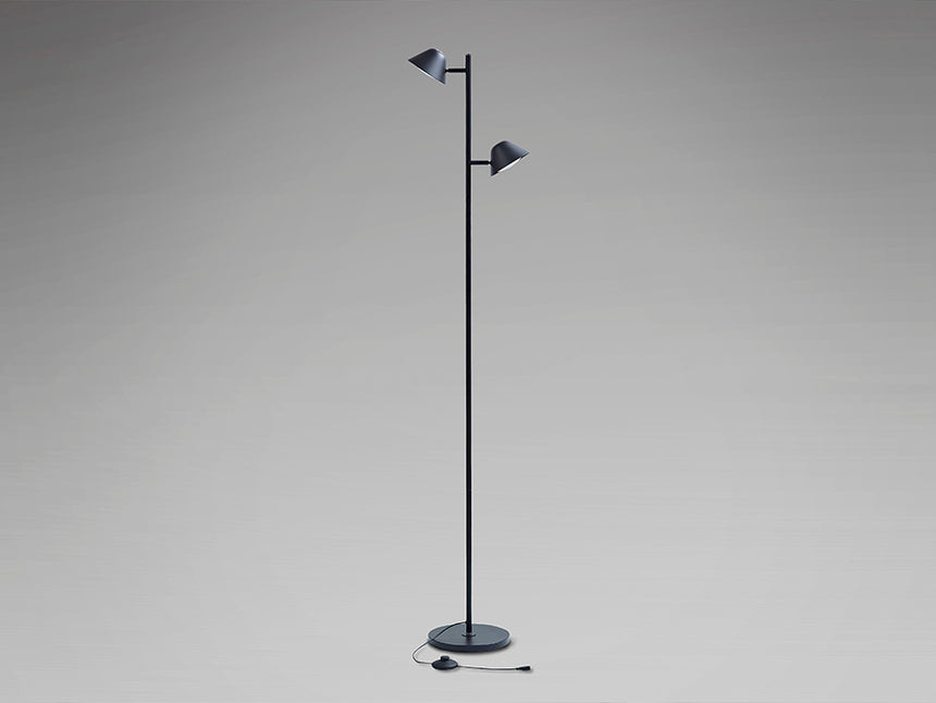 Lámpara de pie de salón Schuller Taros LED 2 luces negro CCT orientable con mando 160cm 215602 - imagen 6