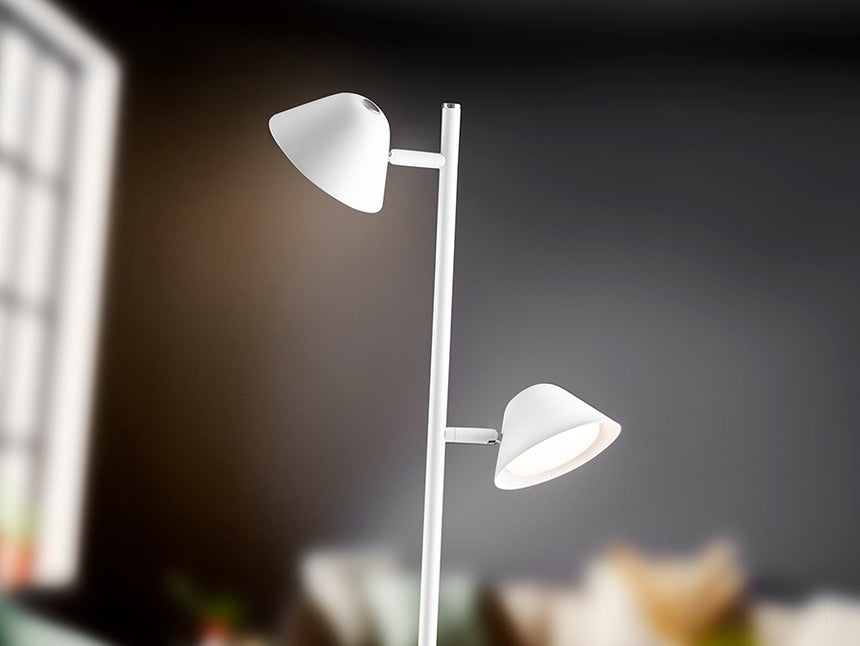Schuller Taros Lámpara de pie salón 2 luces blanco 215619