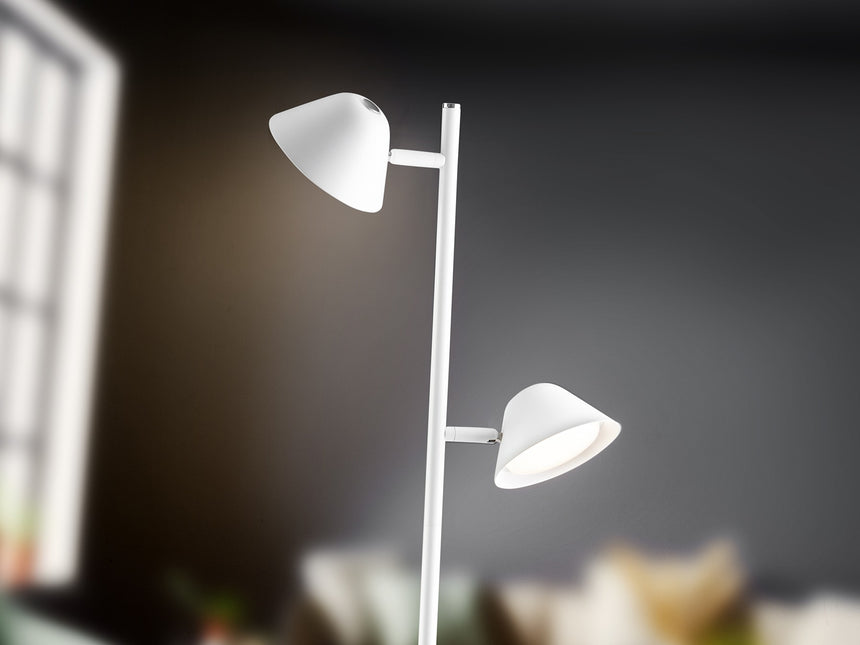 Lámpara de pie de salón Schuller Taros LED 2 luces blanco CCT orientable con mando 160cm vista 2
