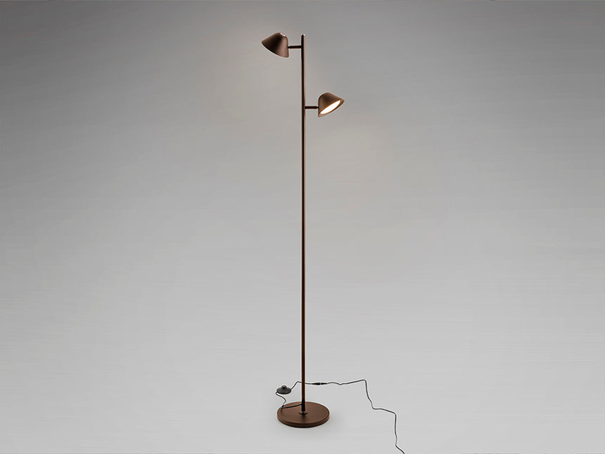 Lámpara de pie de salón Schuller Taros LED 2 luces bronce oscuro orientable con mando 215626 - imagen 5