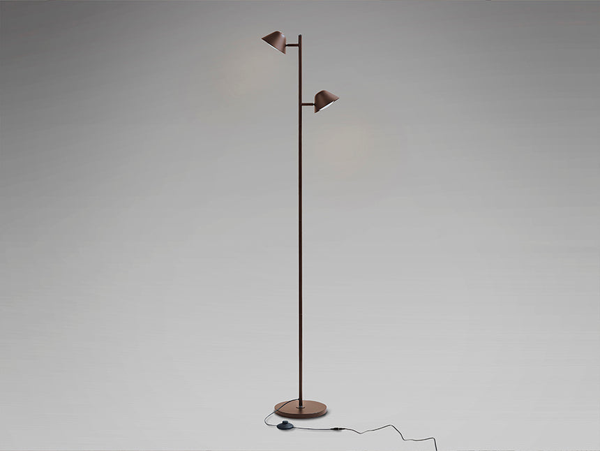 Lámpara de pie de salón Schuller Taros LED 2 luces bronce oscuro orientable con mando 215626 - imagen 6