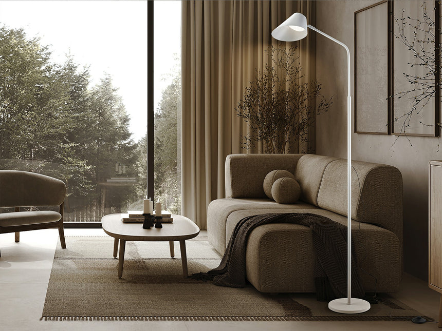 Lámpara de pie de salón Schuller Esino LED 1 luz blanco CCT orientable con mando 158cm 215749