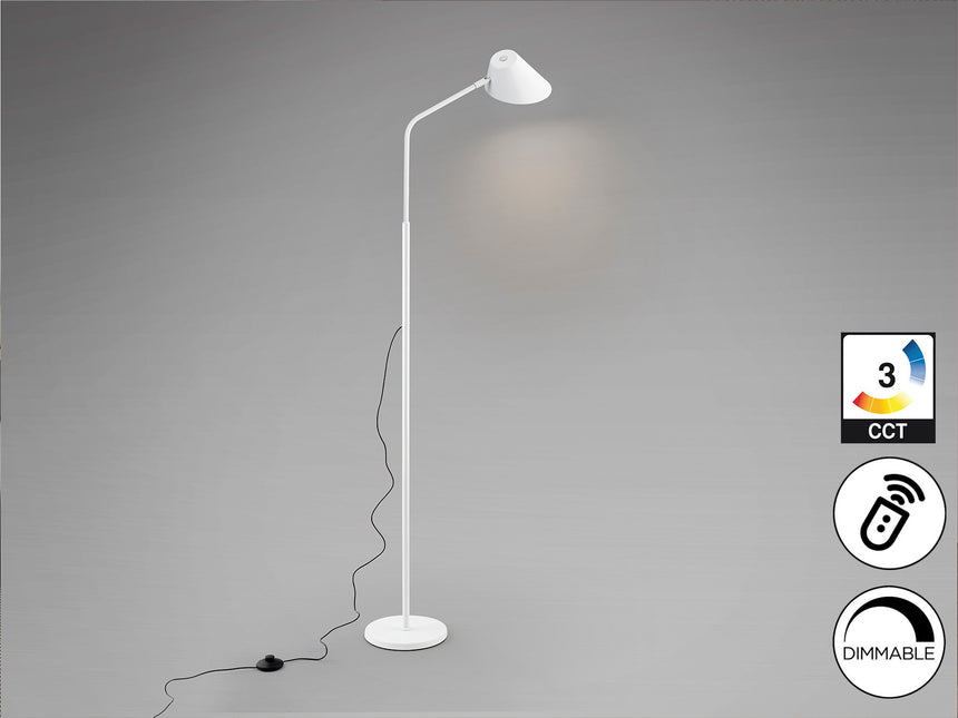 Lámpara de pie de salón Schuller Esino LED 1 luz blanco CCT orientable con mando 158cm vista 3