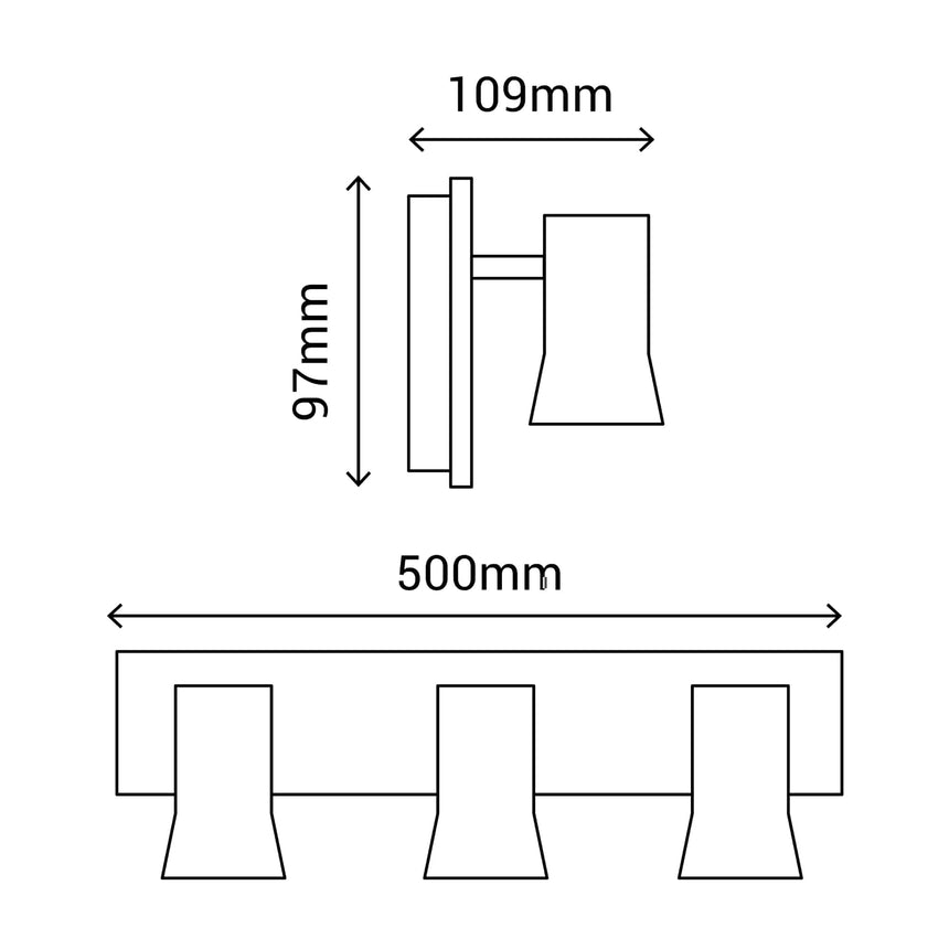 Sulion Kody Aplique de metal de 3 focos en acabado níquel - KODY 216002