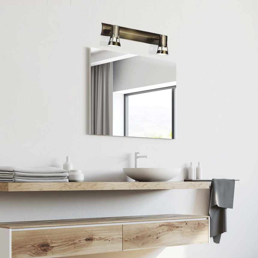 Sulion Kody Regleta 2 focos de metal en acabado cuero viejo - KODY 216004