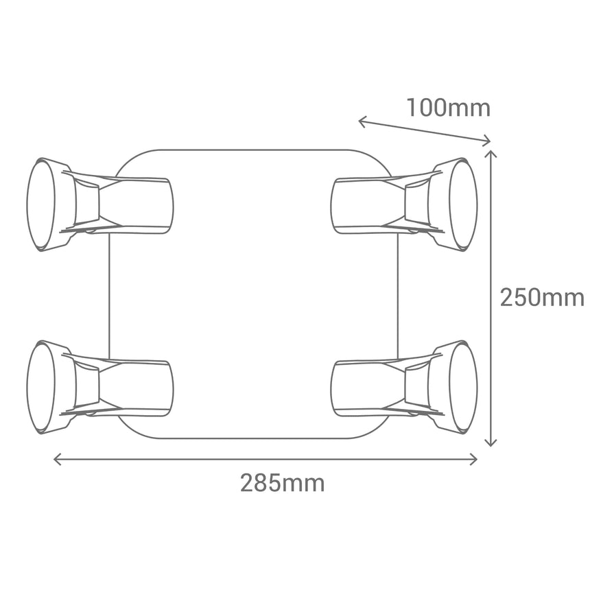 Sulion Kody Metal ceiling lamp in old leather finish with 4 spotlights - KODY 216008