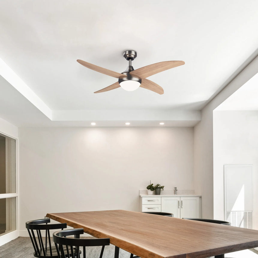 Sulion Ventilador de techo ACHILIA níquel con luz 2171432