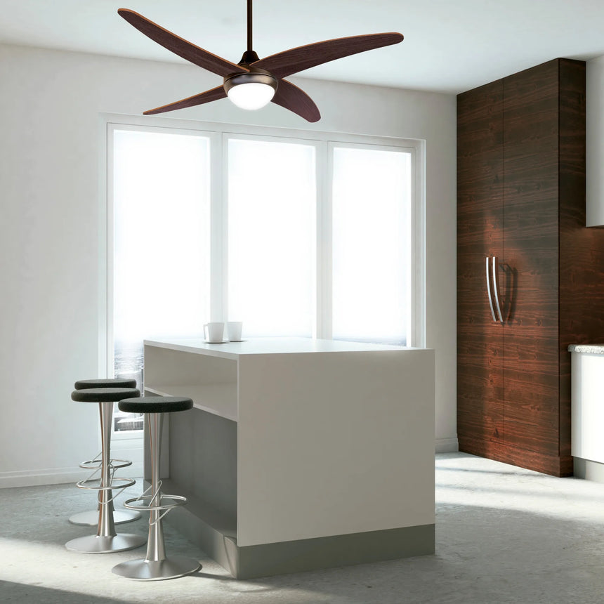 Sulion Ventilador de techo SCRIM marrón oscuro con luz 2171500